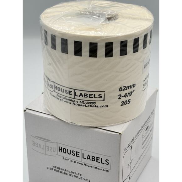 Non-OEM Fits BROTHER DK-2205 Continuous Labels - (1) Roll of 100' + (1) FRAME - Picture 2 of 7